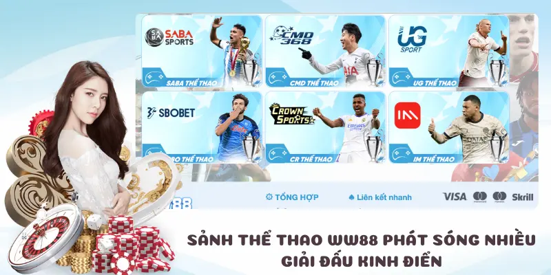 WW88 – Trang Chủ Nhà Cái WW88 Không Chặn Uy Tín Châu Á Sảnh thể thao của nhà cái WW88 phát sóng nhiều giải đấu kinh điển